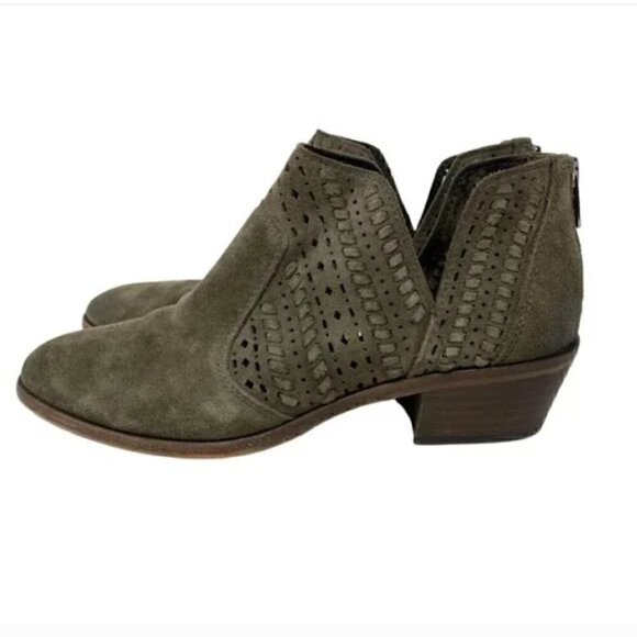 Vince Camuto | Shoes | Vince Camuto Boots Prasata Back Zip  Vince Camuto Prasata Gray Perf Suede Zip Ankle Booties - Size 8.5